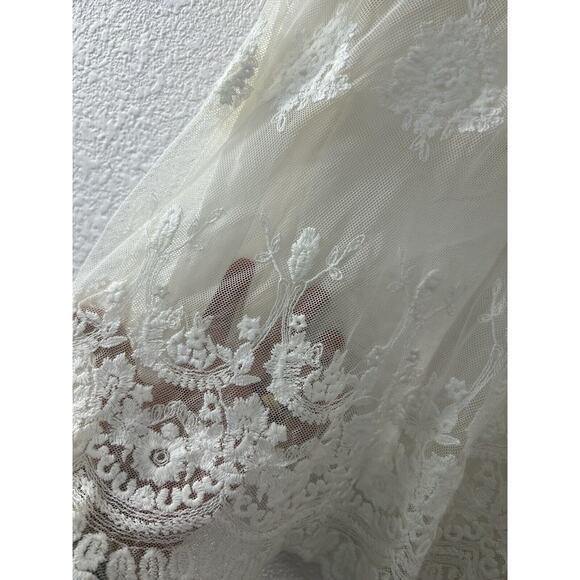 Skies Are Blue White Lace Floral Tank Top Size S Coquette Boho Frilly Whimsy - Picture 4 of 12